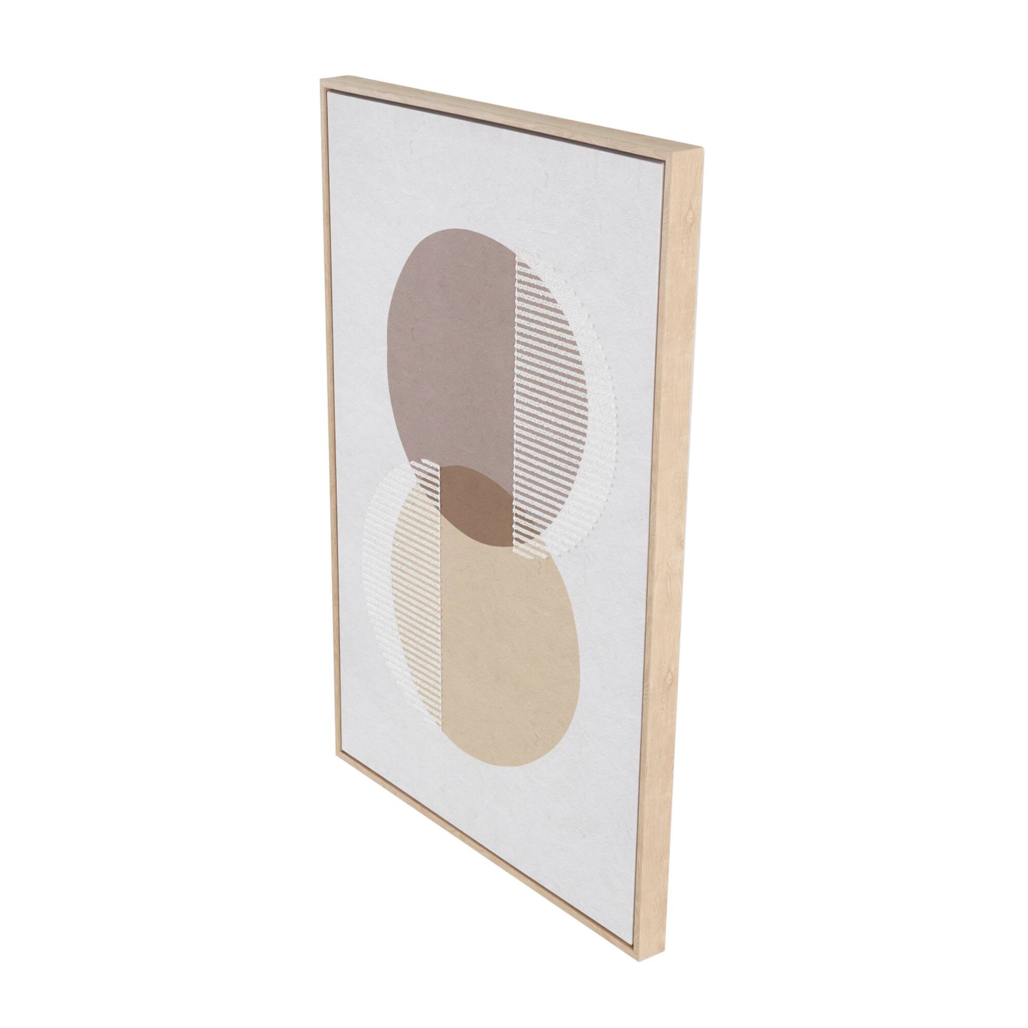 25" x 37" Wooden Geometric Circle Wall Art with White Fabric Detailing